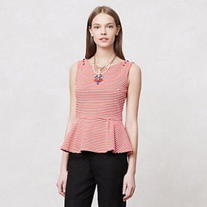 Anthropologie Postmark Antonia Stripe Peplum Top